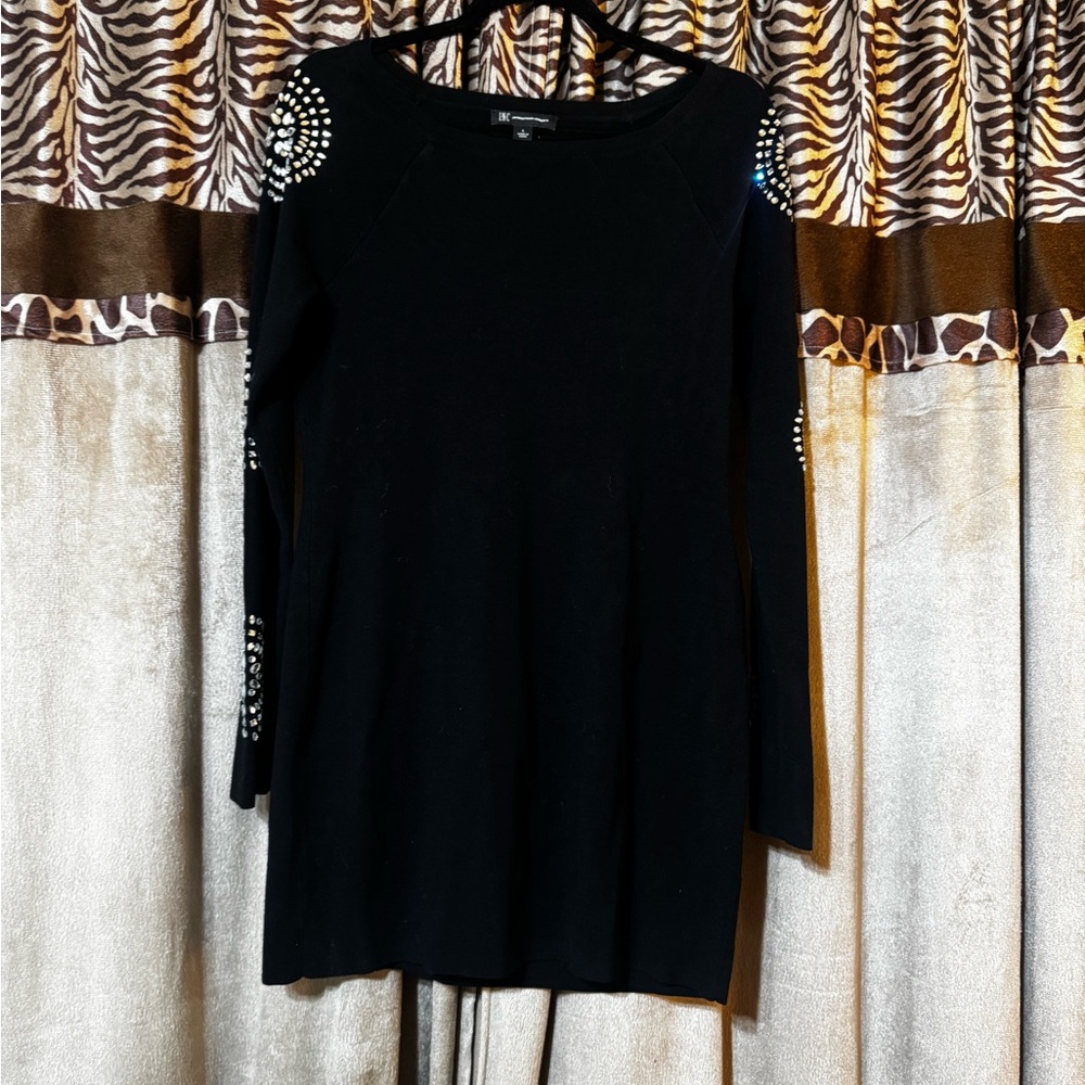 INC International Concepts Black Dress with Studded Accents